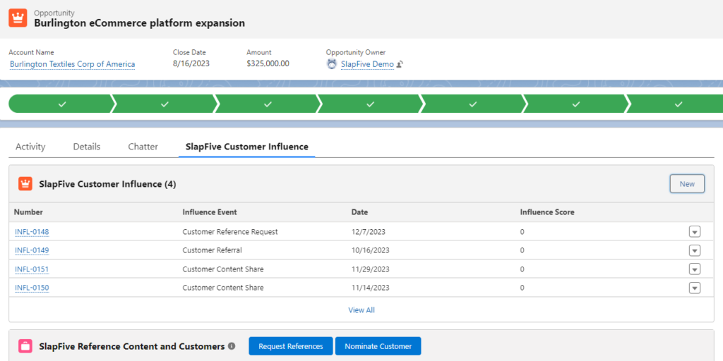Capture and score every type of influence event
